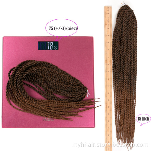 Purple Twist Ombre Crochet Braids 30 strands/pack 18 inch,small Senegalese Twist Hair Synthetic Braiding Hair extension